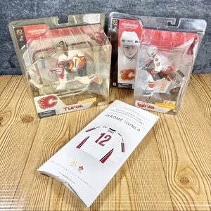 2 LOT McFarlane Calgary Flames Roman TUREK Jarome IGINLA NHL Action Figure 2003